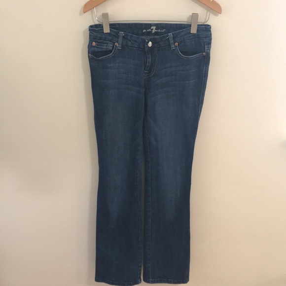Rare 7FAM Jeans l Sz 28 l Straight Leg Butterfly Back Pockets Jeans - Picture 3 of 14